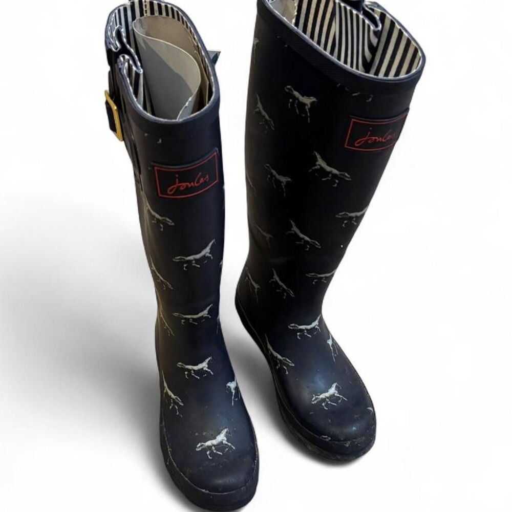 Joules Women's Black and Grey Boots